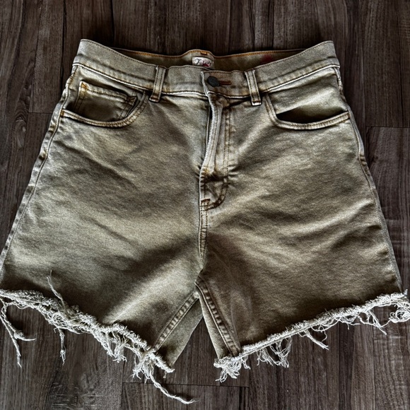 Faherty denim sunwashes raw hem jean shorts size 27  brown - Picture 3 of 7